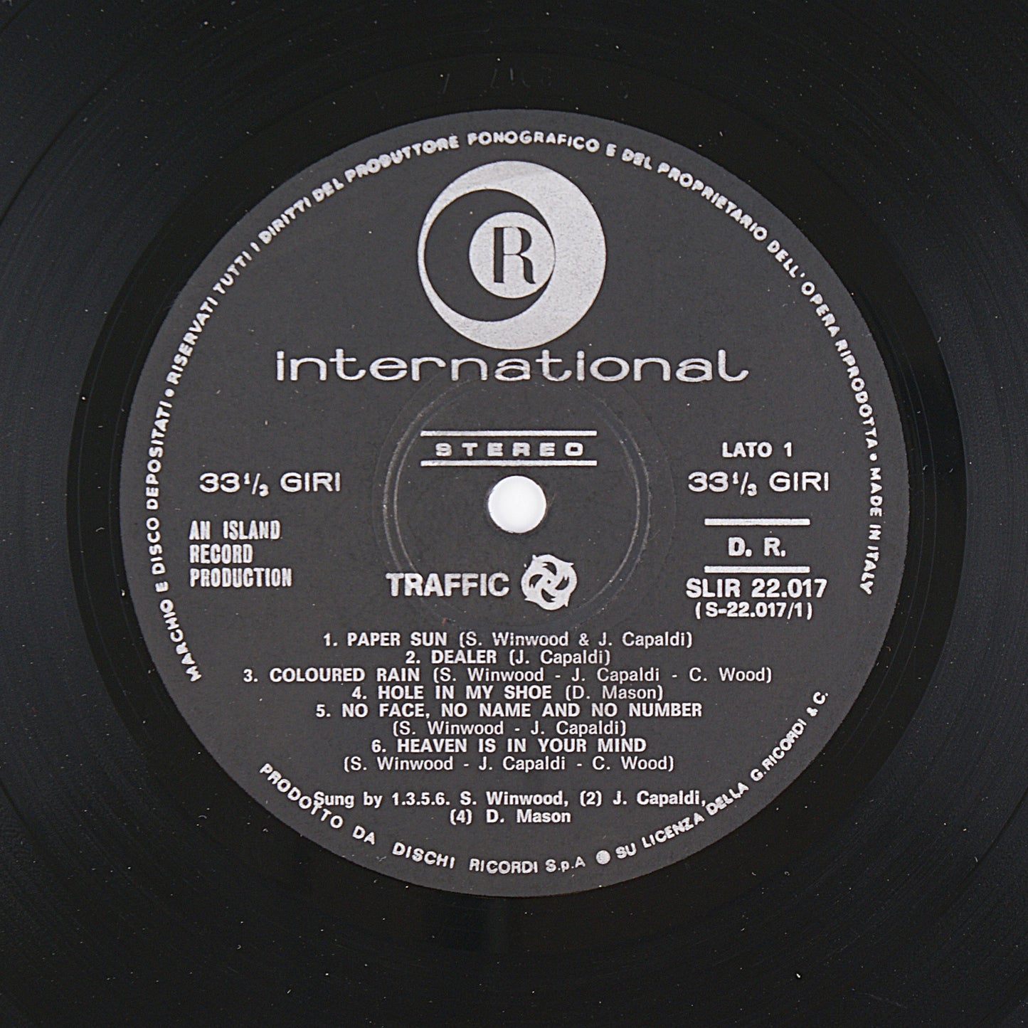 Traffic - same - 1st album - Ricordi 1968