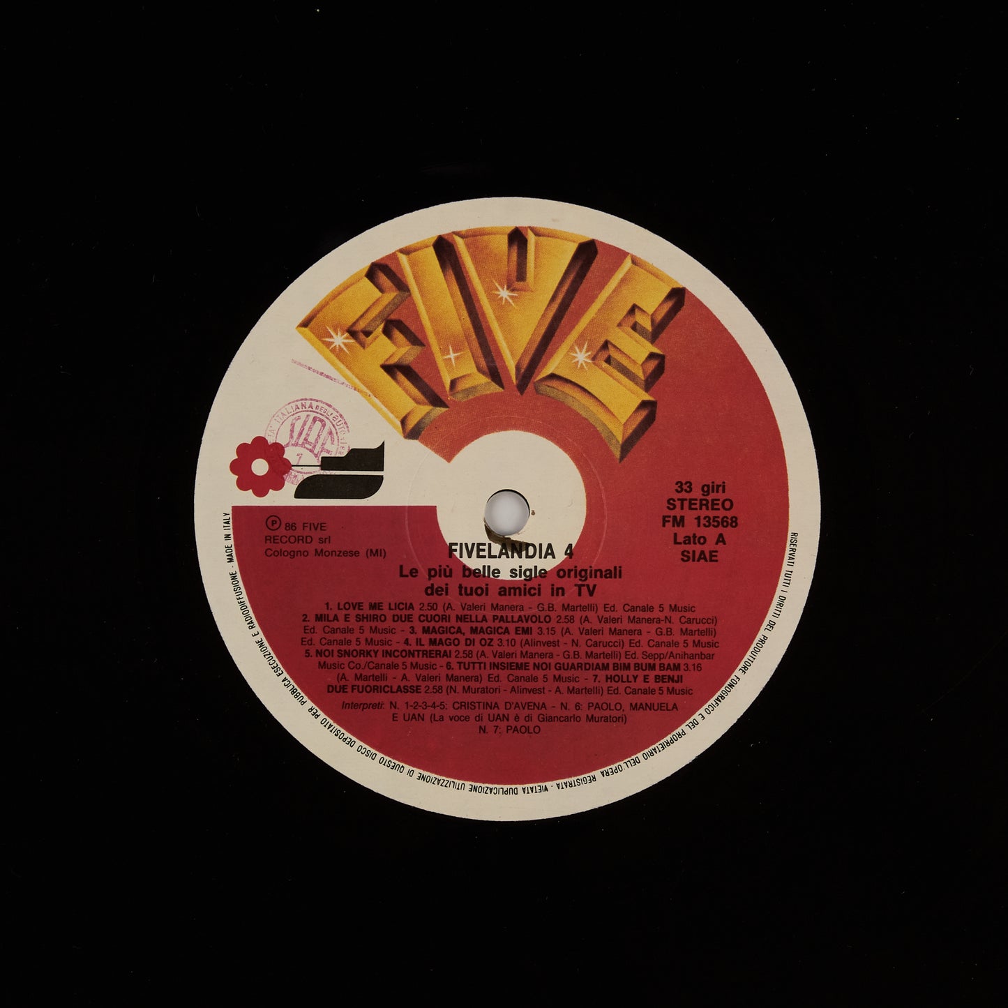 Cristina D'Avena - Fivelandia 4 - Sigle tv 1986