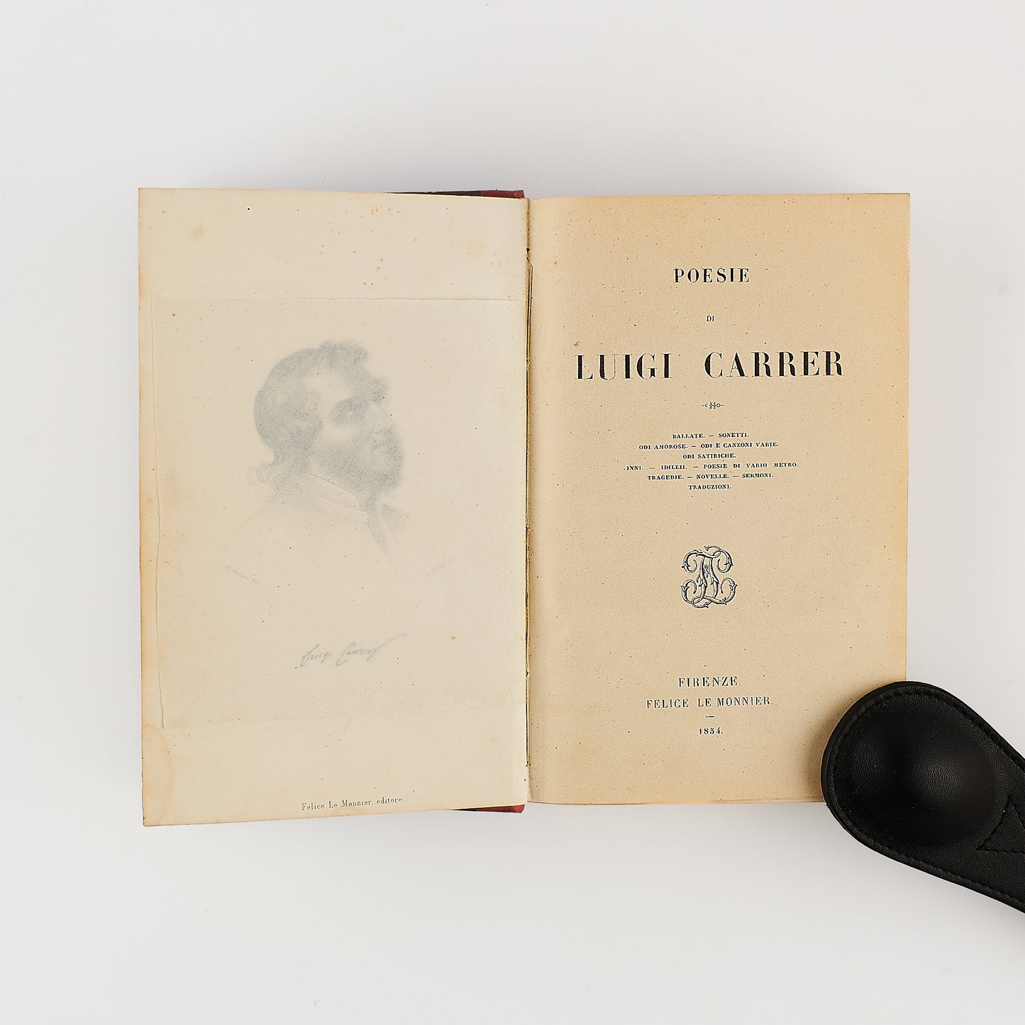 Luigi Carrer - Poesie - 1^ Ed. Le Monnier 1854