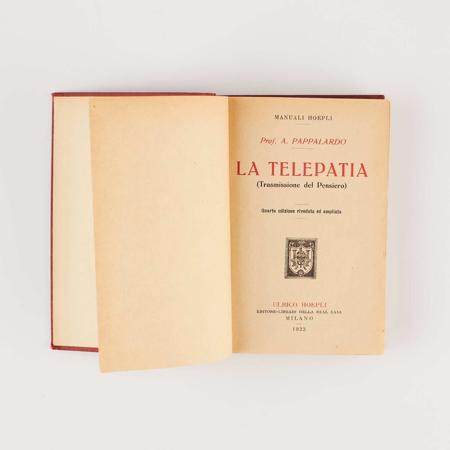 A. Pappalardo - LA TELEPATIA - Ed. Hoepli 1922