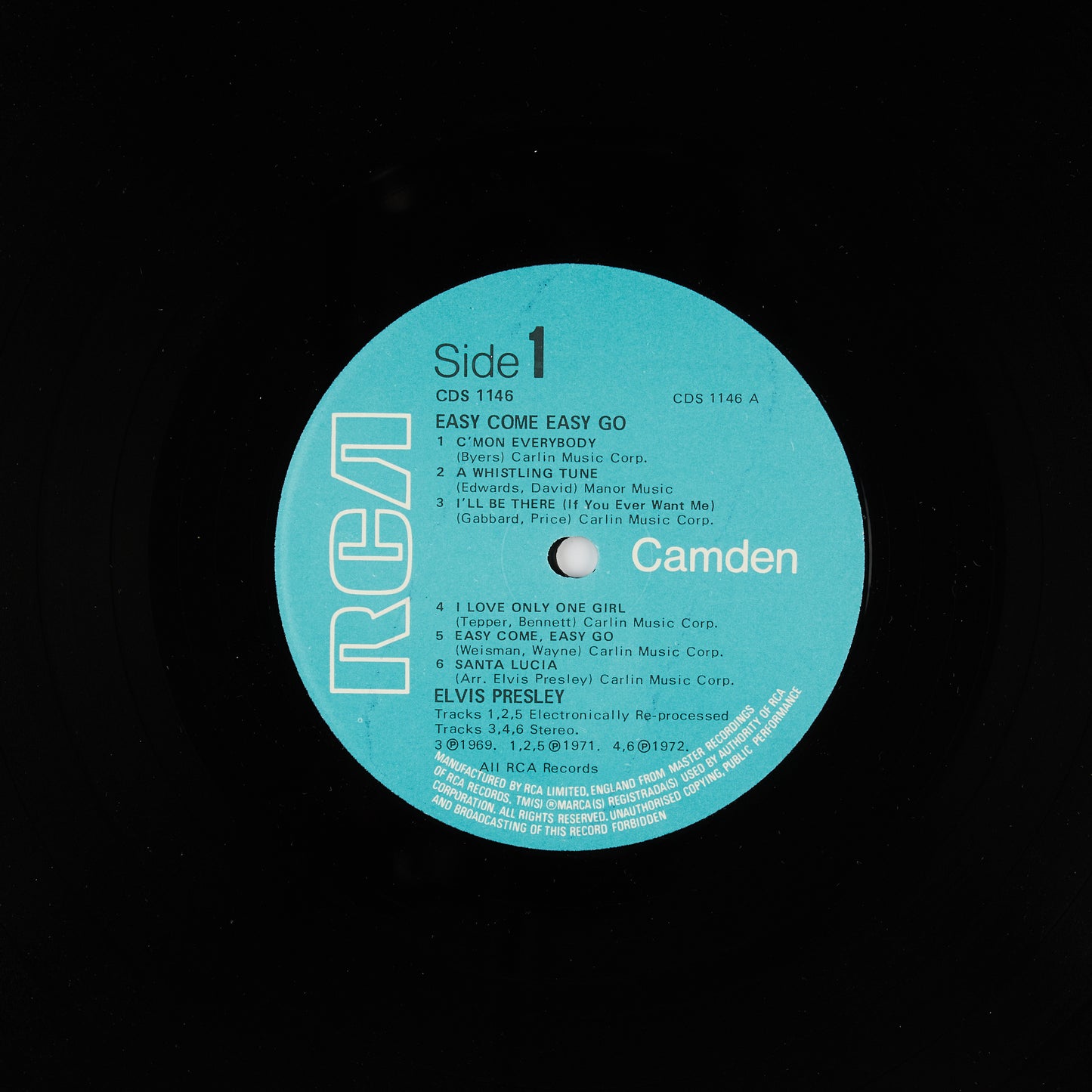 Elvis Presley - Easy come, easy go - RCA CAMDEN 1975 - 12'