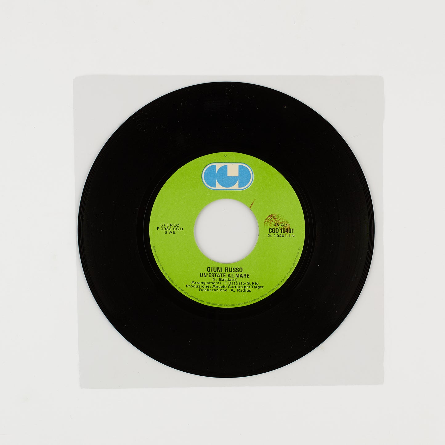 Giuni Russo - Un'estate al mare / Bing bang being - 7' CGD 1982