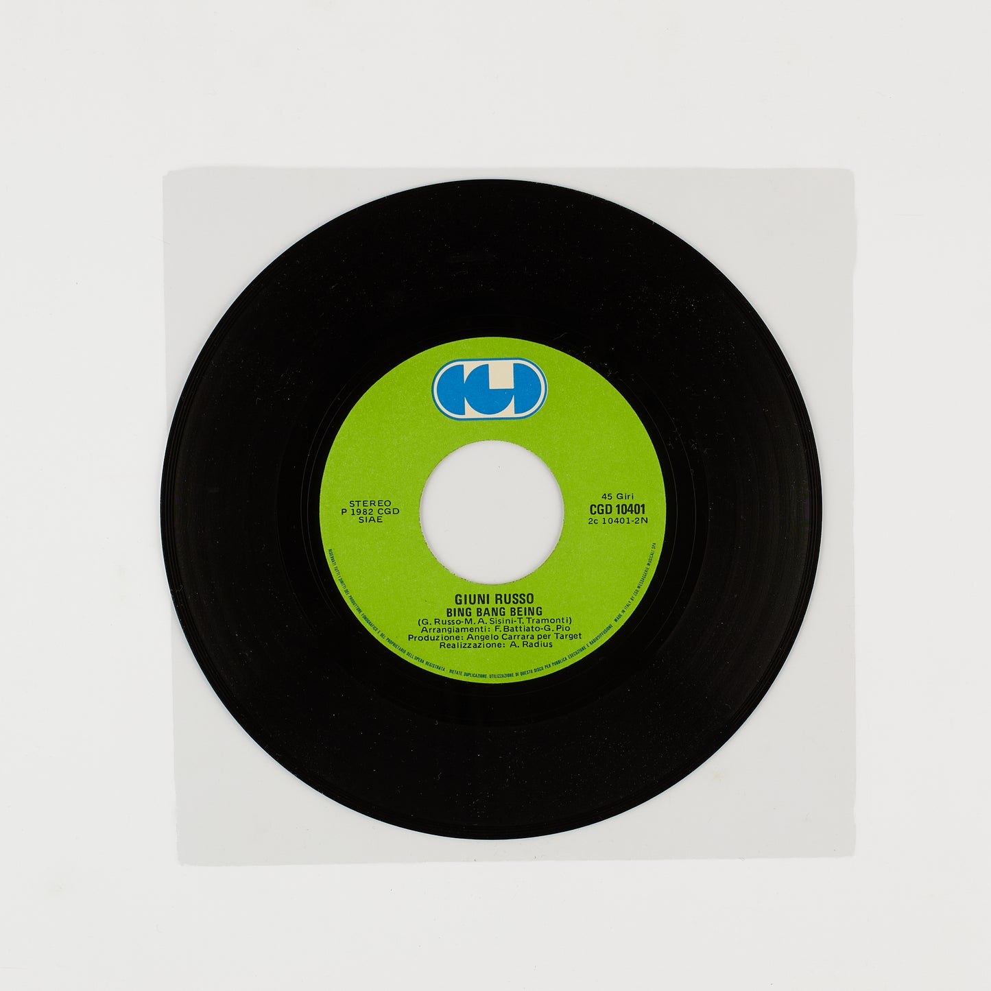 Giuni Russo - Un'estate al mare / Bing bang being - 7' CGD 1982