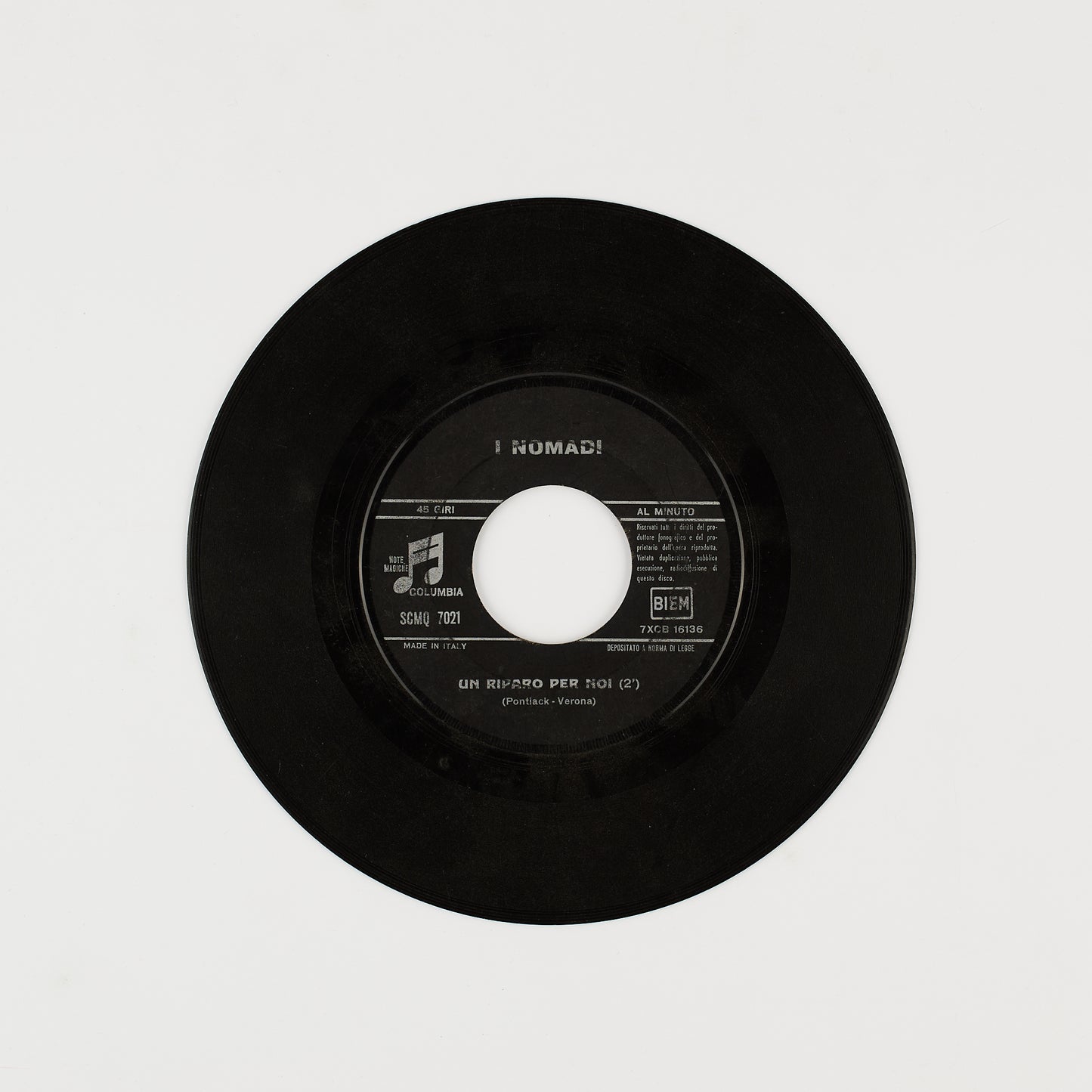 I Nomadi - Noi non ci saremo / Un riparo per noi - 7' Columbia 1966 - Beat Ita
