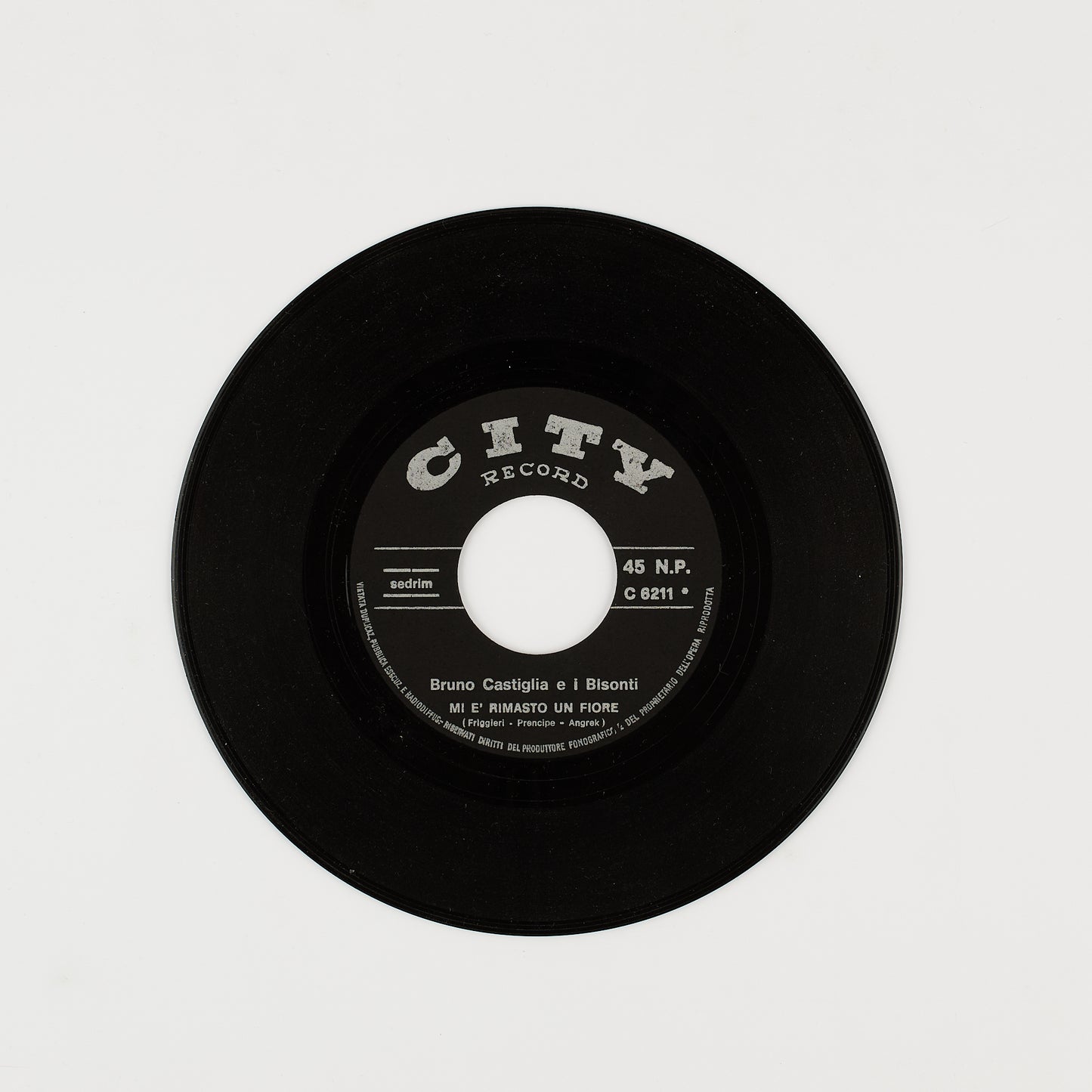 I Bisonti - Mi è rimasto un fiore / Per il mondo me ne vo - 7' City Record 1969 - Beat Ita