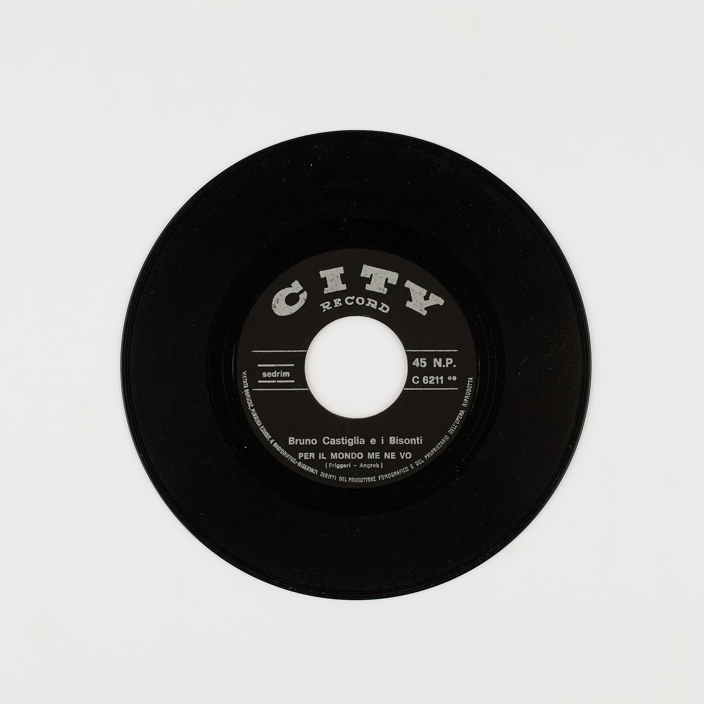 I Bisonti - Mi è rimasto un fiore / Per il mondo me ne vo - 7' City Record 1969 - Beat Ita