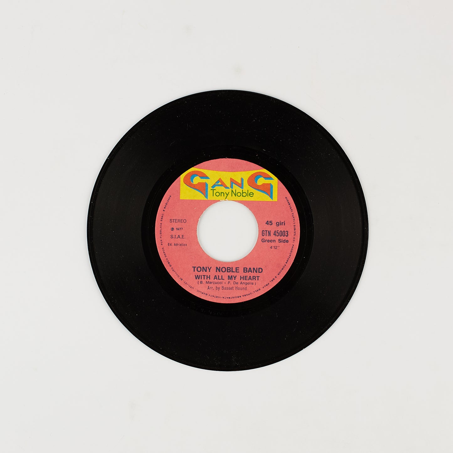 Tony Noble band - Take these chains from my heart / With all my heart - 7' 1977