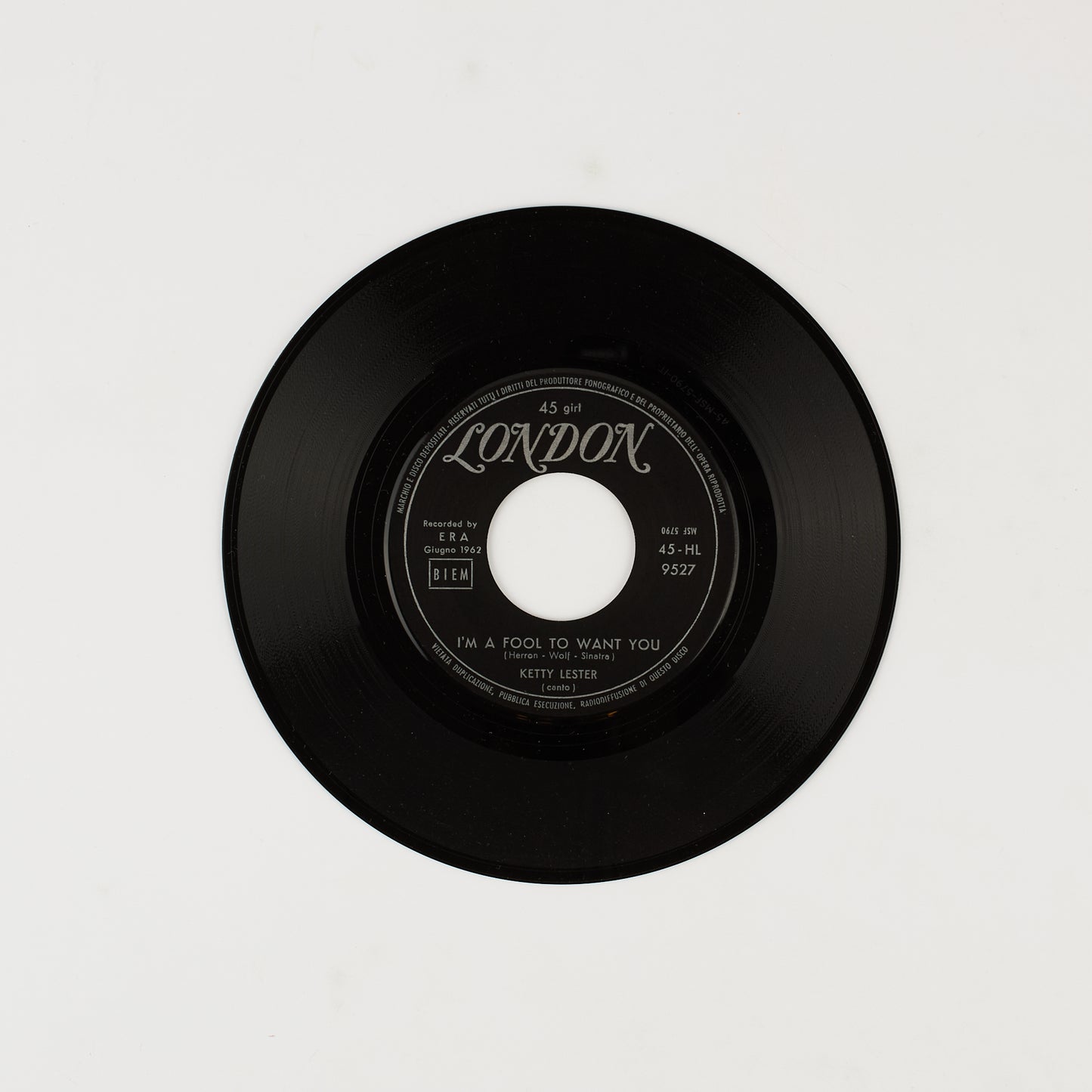 Ketty Lester - Love letters / I'm a fool to want you - 7' London 1962
