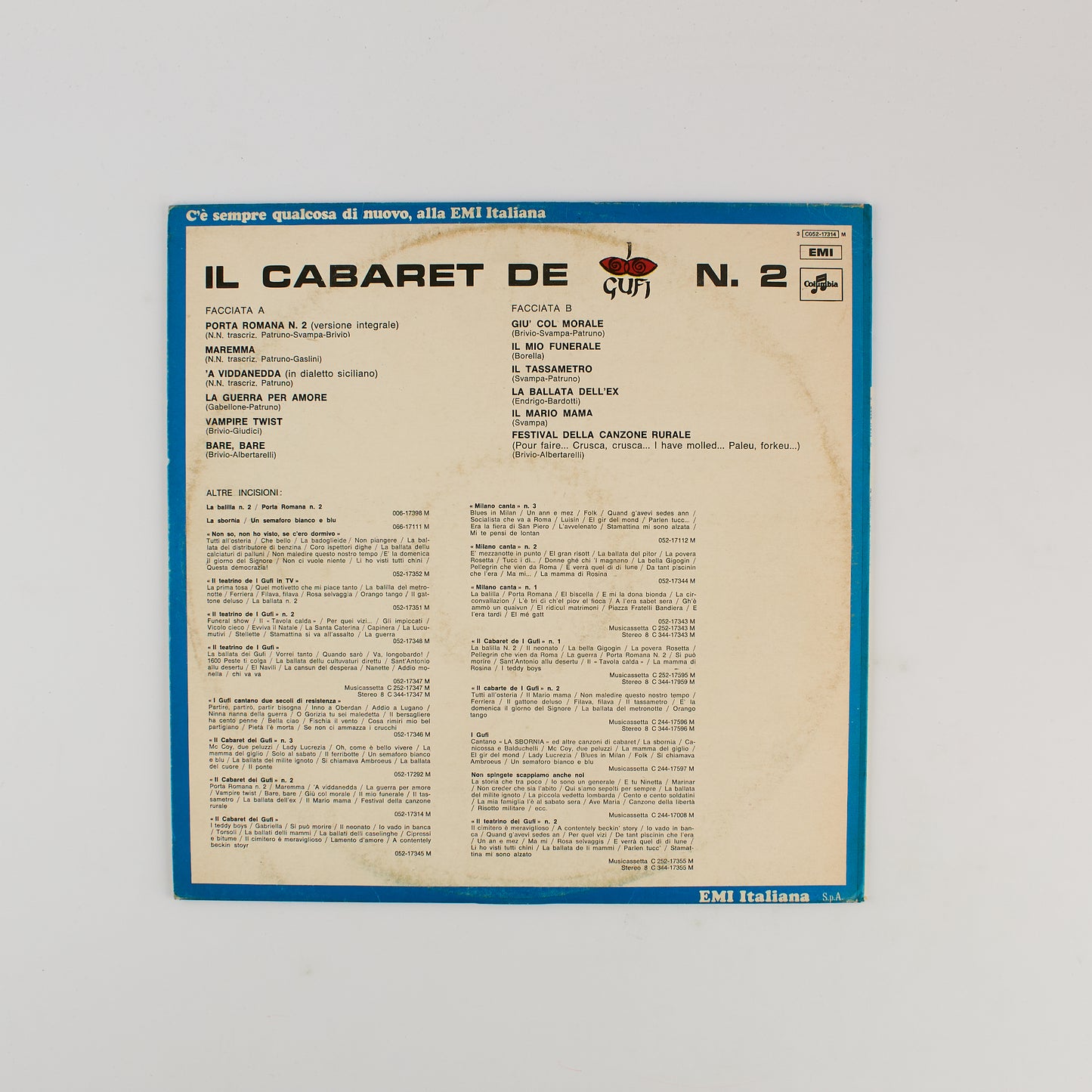 Il cabaret de I Gufi n. 2 - I Gufi - 12' Emi Columbia 1967
