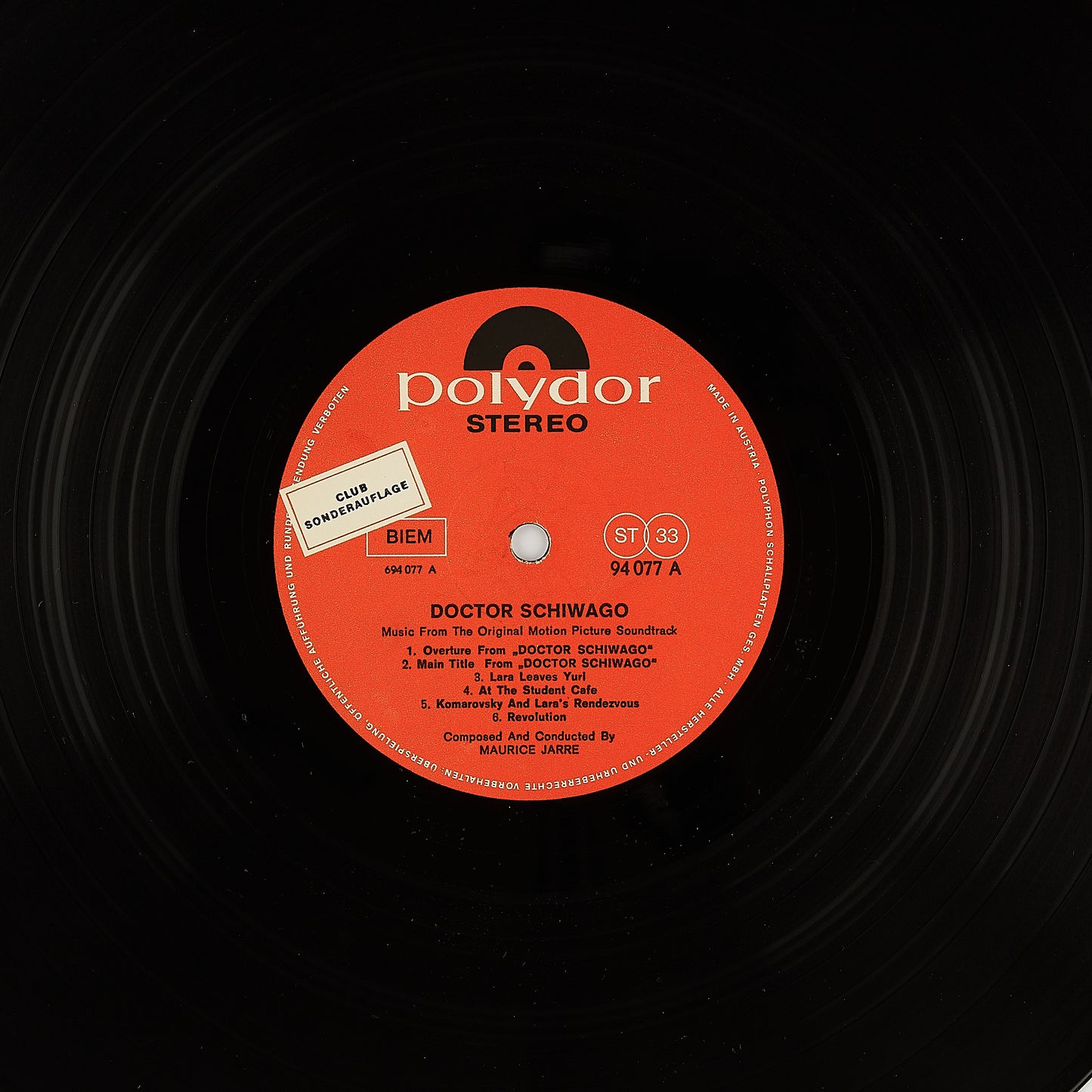 Maurice Jarre - Doctor Schiwago - Colonna sonora - 12' Polydor 1966