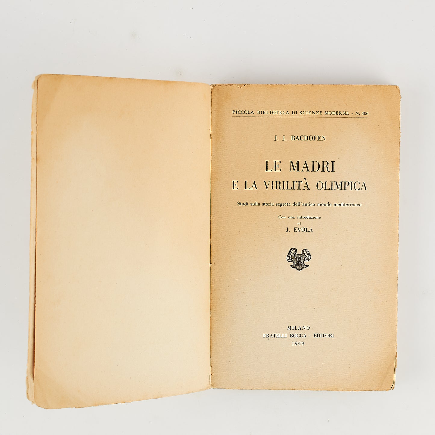 J.J. Bachofen - Le madri e la virilità olimpica - Ed. Bocca 1949