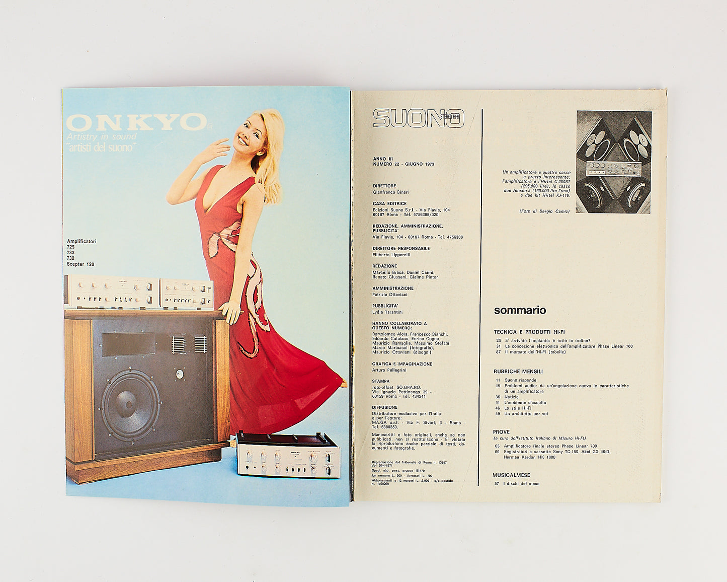 Suono Stereo Hi-Fi - Rivista - Anno 3 - Numero 22 - Giugno 1973 - Rivista musicale