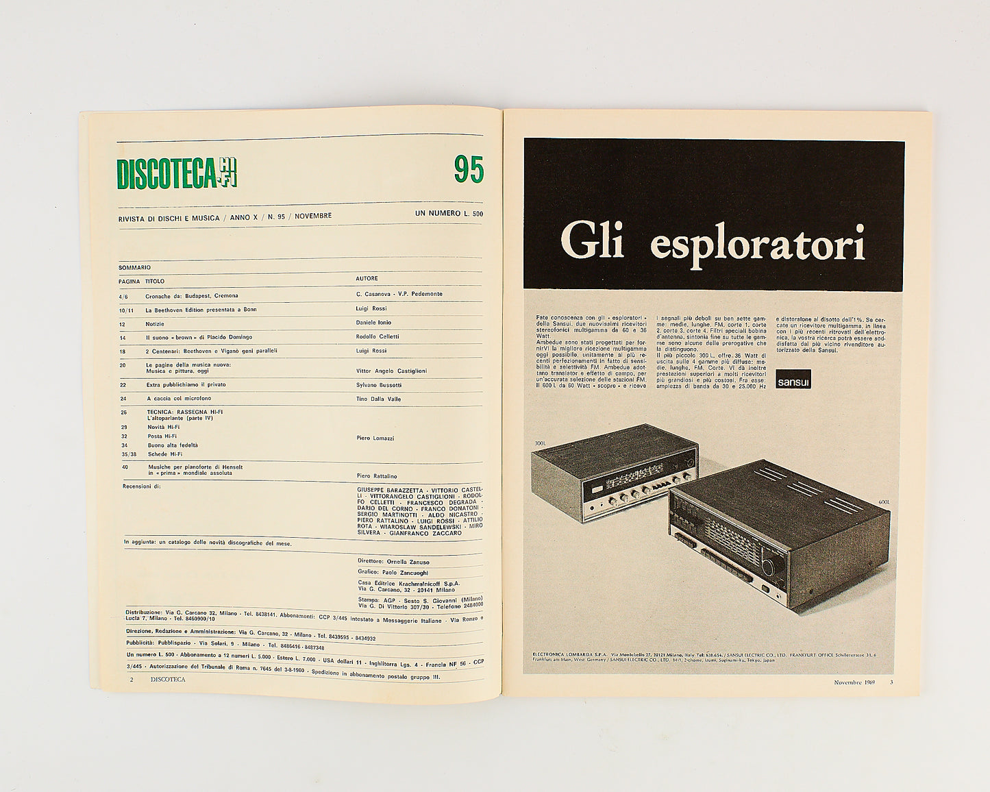 Discoteca Hi-Fi - Rivista - Anno 10 - Numero 95 - Novembre 1969 - Rivista musicale