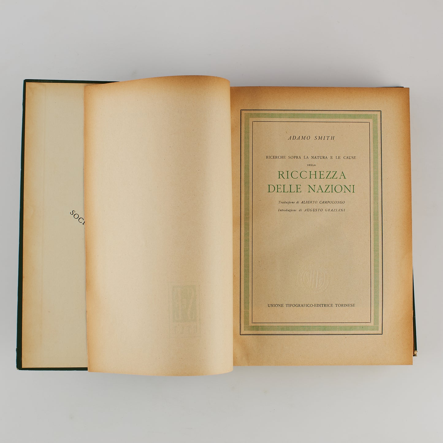 Adam Smith - Ricchezza delle nazioni - Prima Ed. UTET 1940
