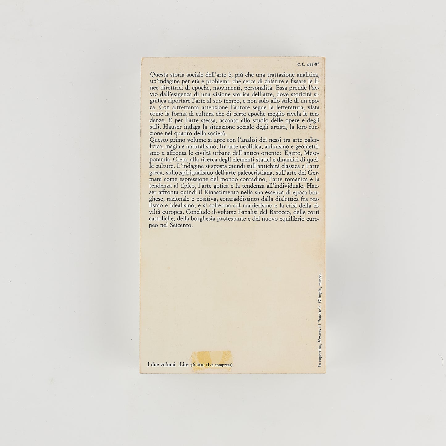 Arnold Hauser - Storia sociale dell'arte - Ed. Einaudi 1983 - 2 Volumi -
