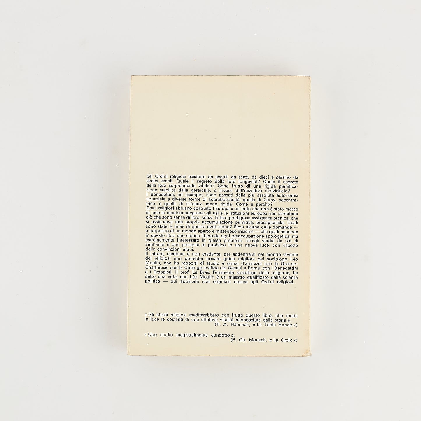 Leo Moulin - Vita e governo degli ordini religiosi - Prima Ed. Ferro 1965