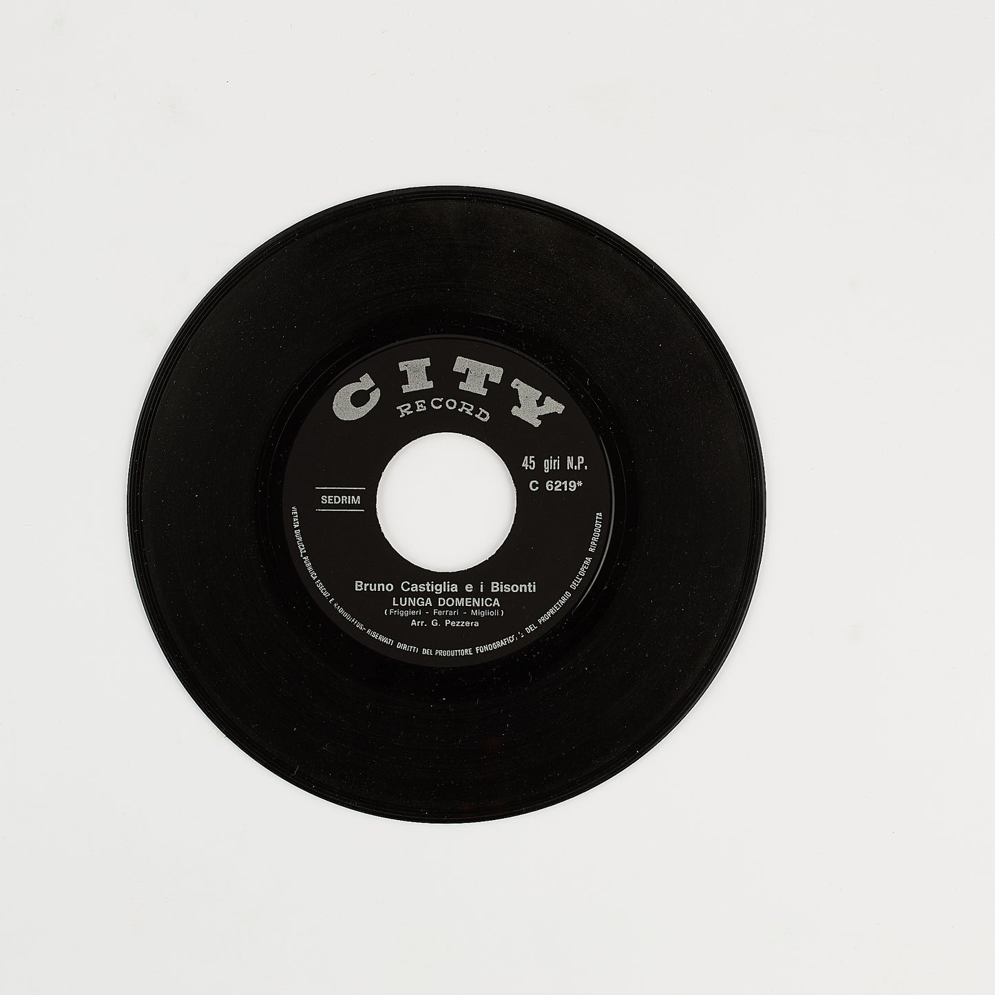I Bisonti - Lunga Domenica - 7' City Record 1969 - 45 giri - Beat Ita