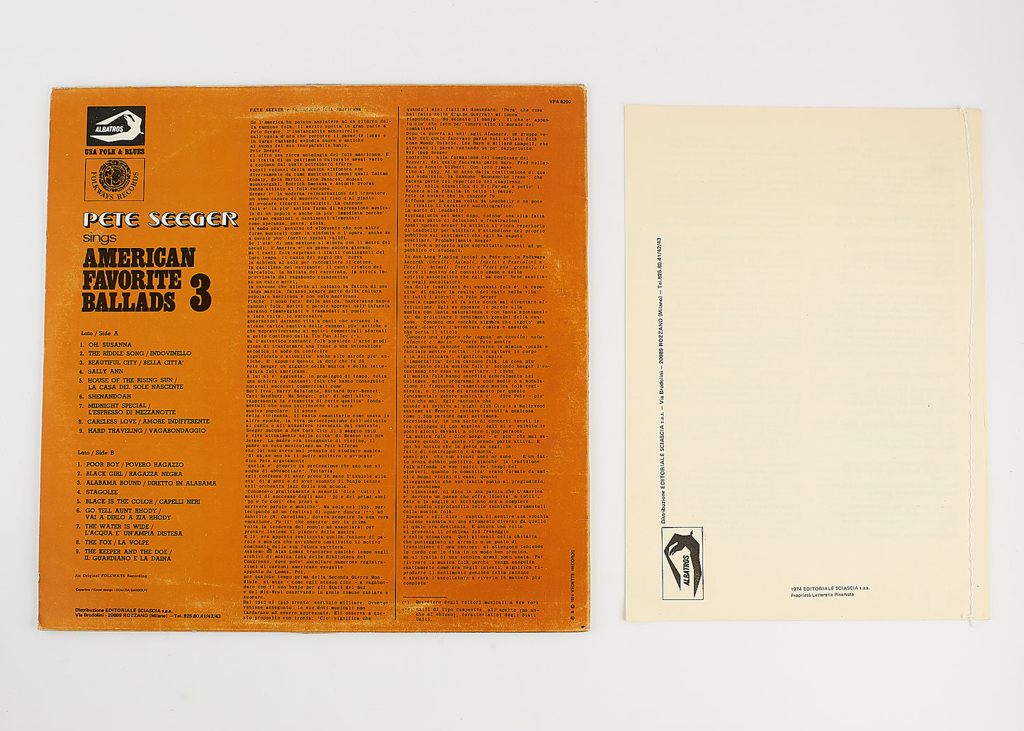 Pete Seeger sings American favorite ballads Vol. 3 - Vinile Folk con testi e note - 1974