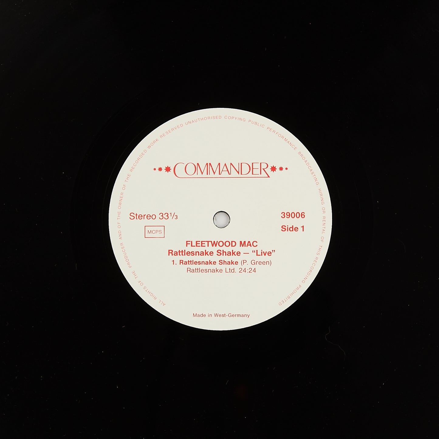 Fleetwood Mac - Rattlesnake shake Live - 12' Commander 1986 - Vinile Blues