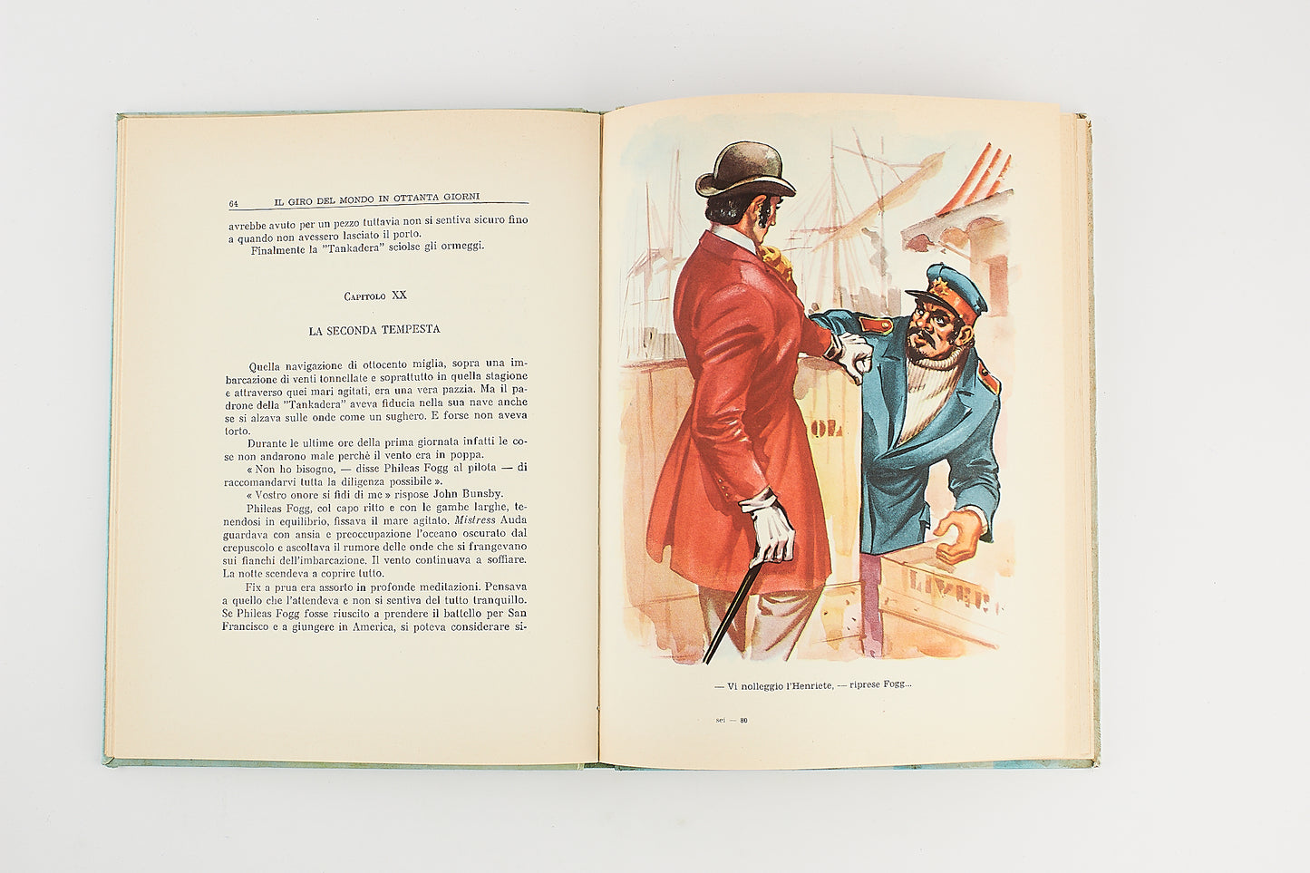 Giulio Verne - Il giro del mondo in 80 giorni - Ed. Boschi 1964 - Libro illustrato avventura