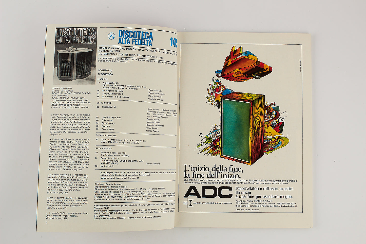 Discoteca alta fedeltà - Rivista - Anno 15 - Numero 145 - Novembre 1974 - Rivista musicale