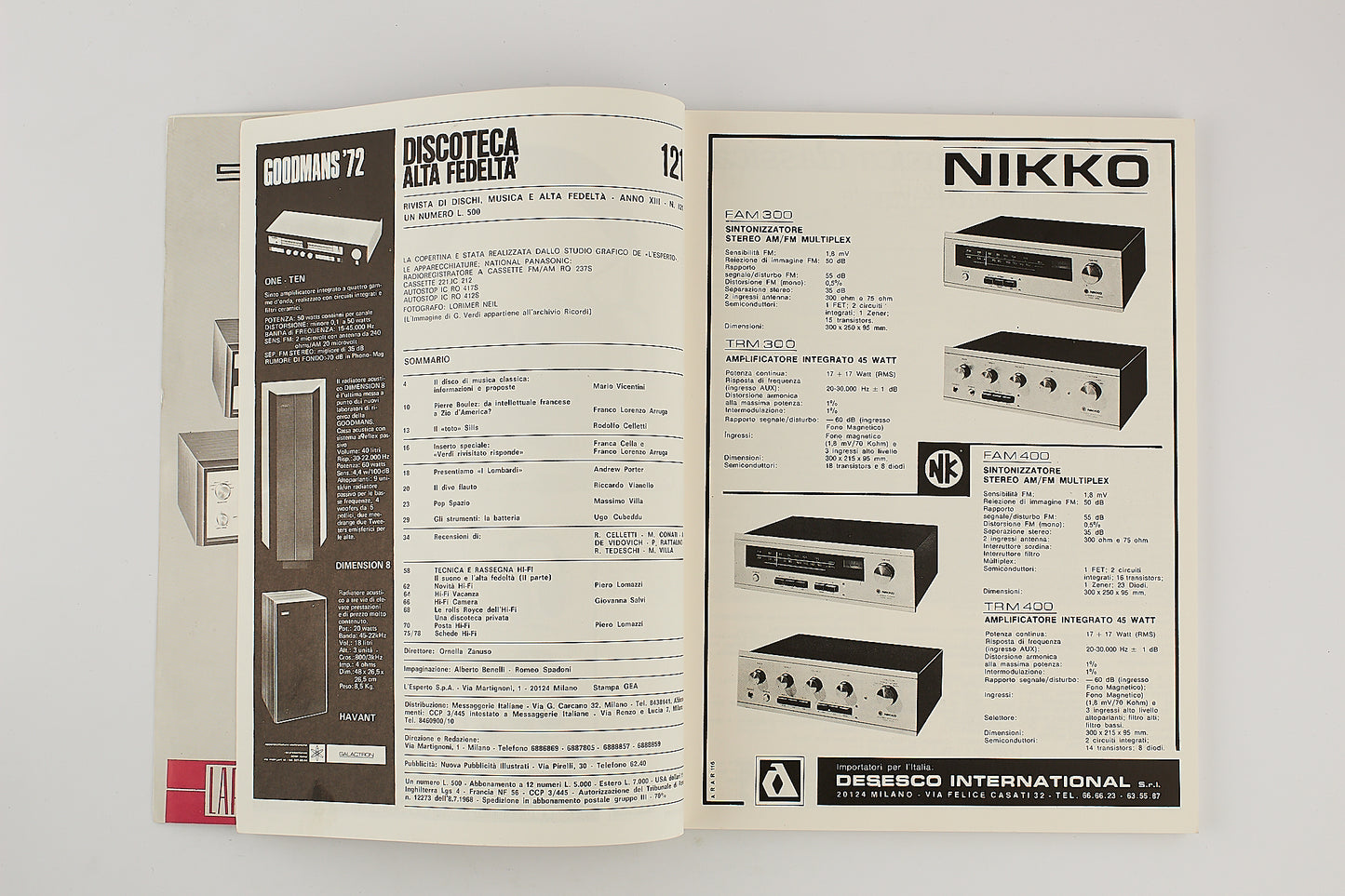 Discoteca alta fedeltà - Rivista - Anno 13 - Numero 121 - Giugno 1972 - Rivista musicale