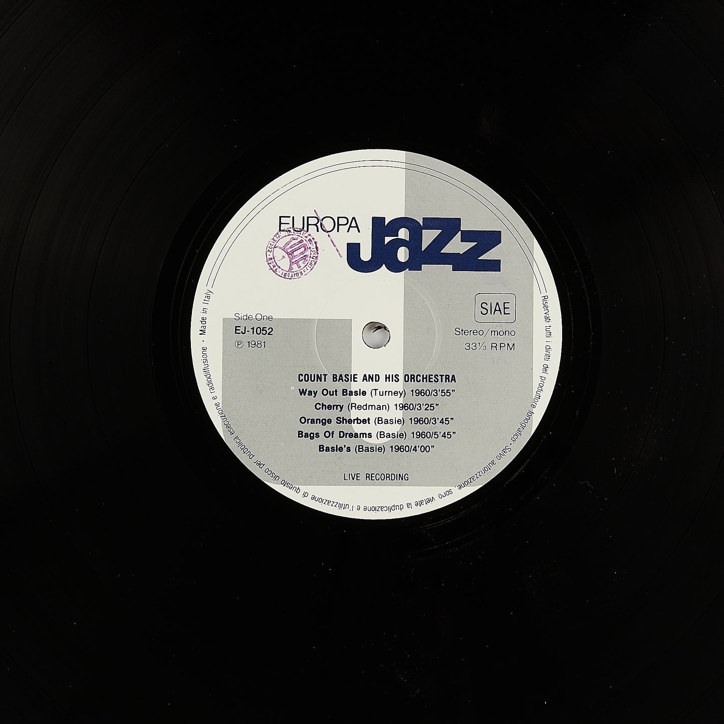 Count Basie - Joe williams - Duke Ellington - 12' Europa Jazz 1981 - Vinile Jazz Gatefold