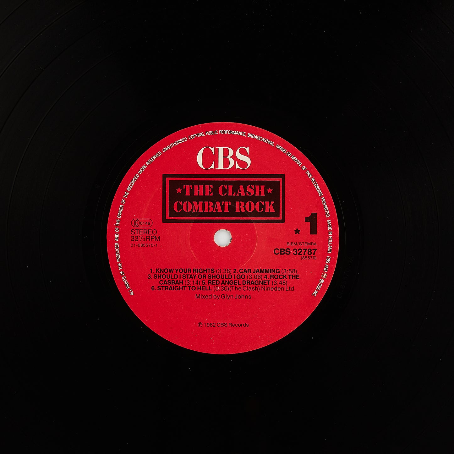 The Clash - Combat Rock - 12' CBS 1982 - LP Punk Rock - Made in Holland