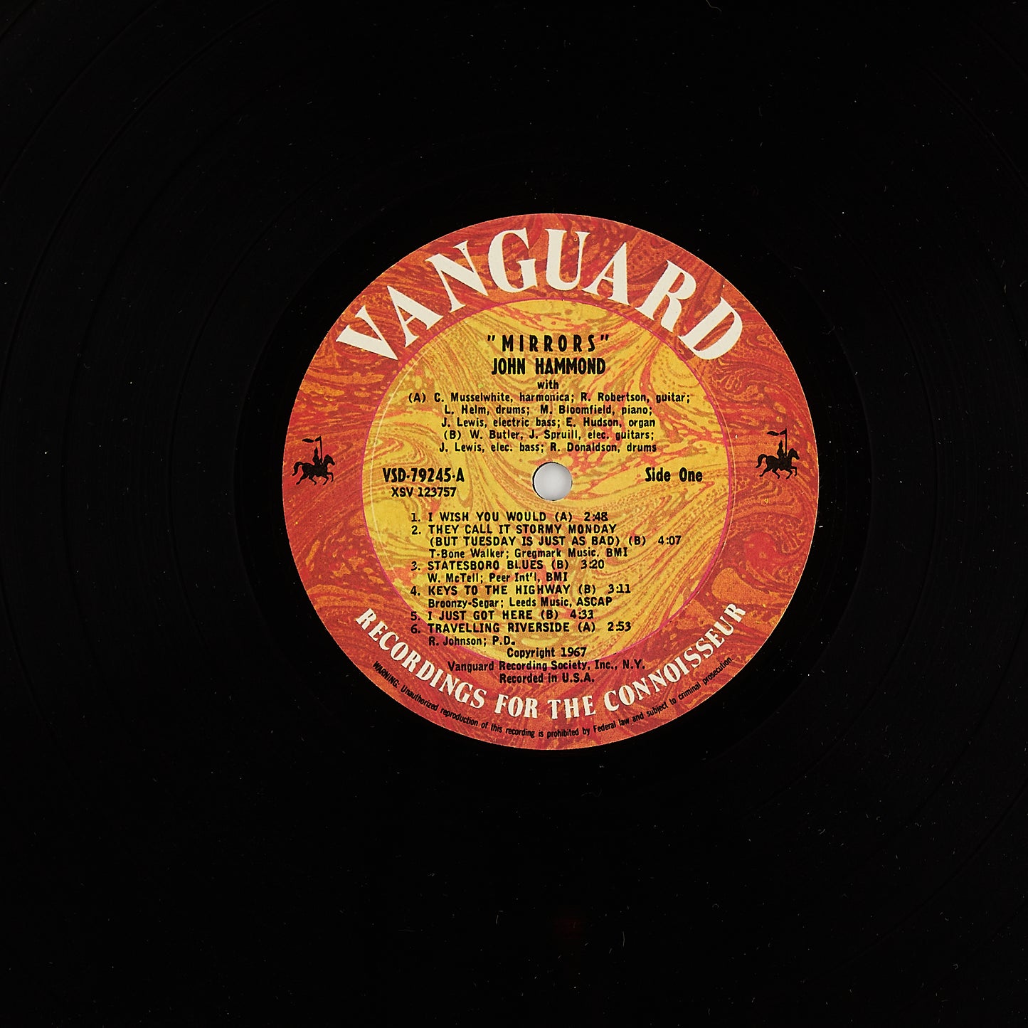 John Hammond - Mirrors - 12' Vanguard 1967 - LP Blues - Made in U.S.A.
