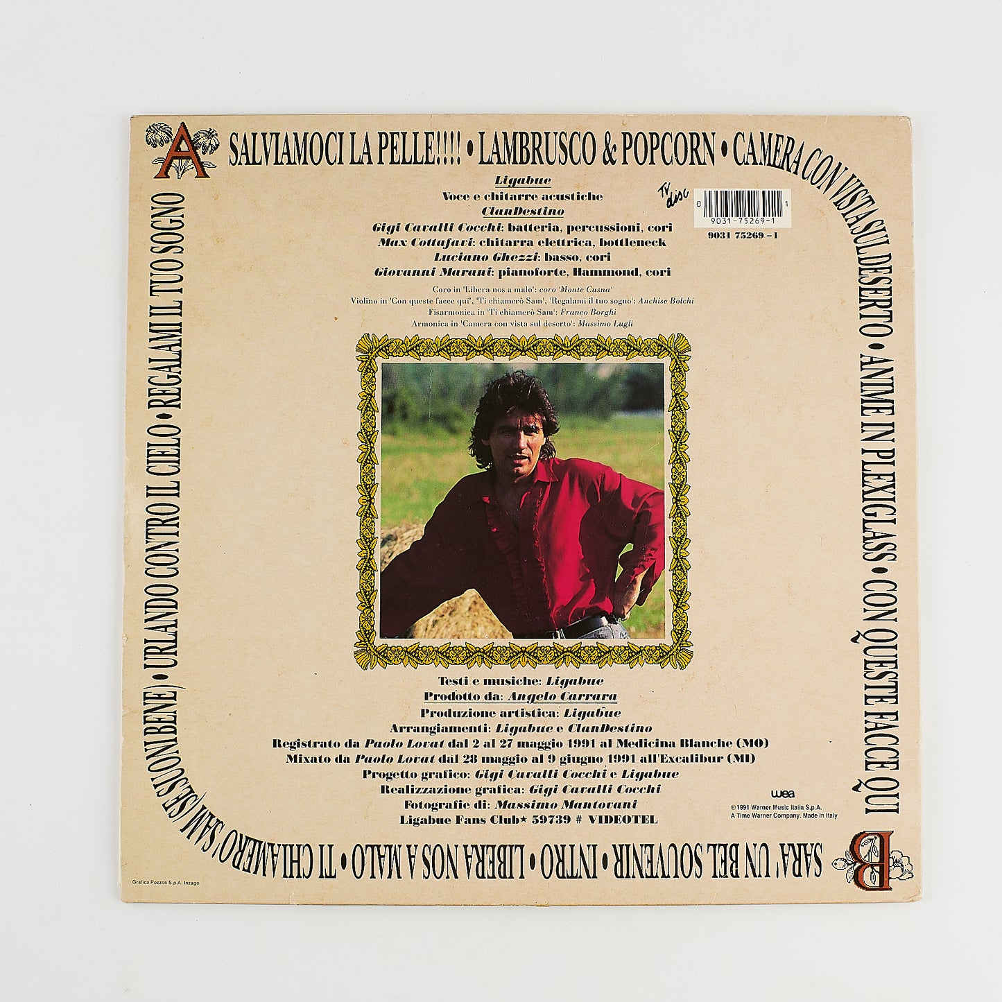 Ligabue - Lambrusco coltelli rose & pop corn - LP + Libretto - Originale 1991