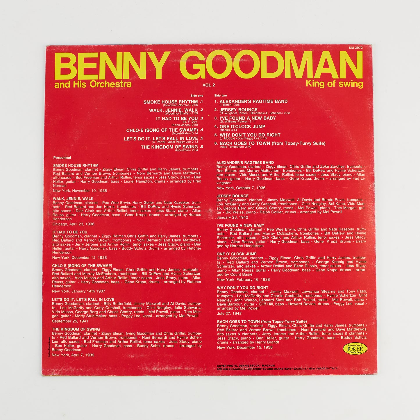 Benny Goodman and his Orchestra - One o' clock jump - 12' Joker 1982 - Jazz