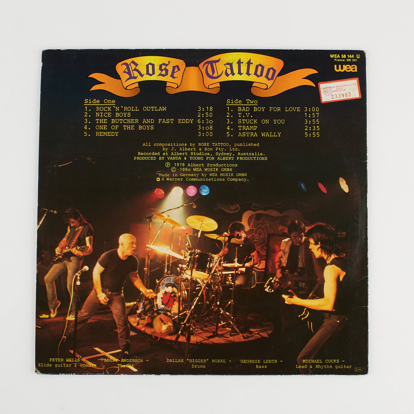 Rose Tattoo - Rock' n' roll outlaw - 12' WEA 1980 - Rock
