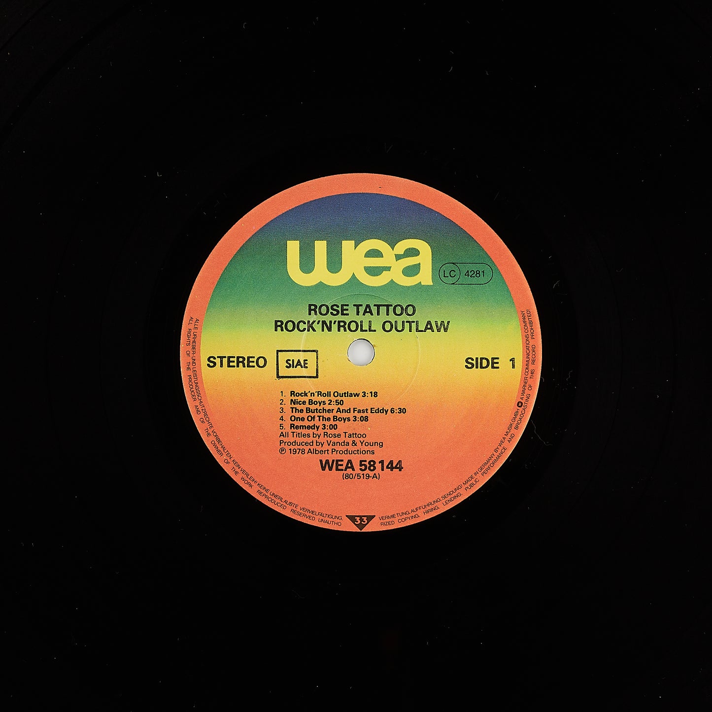 Rose Tattoo - Rock' n' roll outlaw - 12' WEA 1980 - Rock