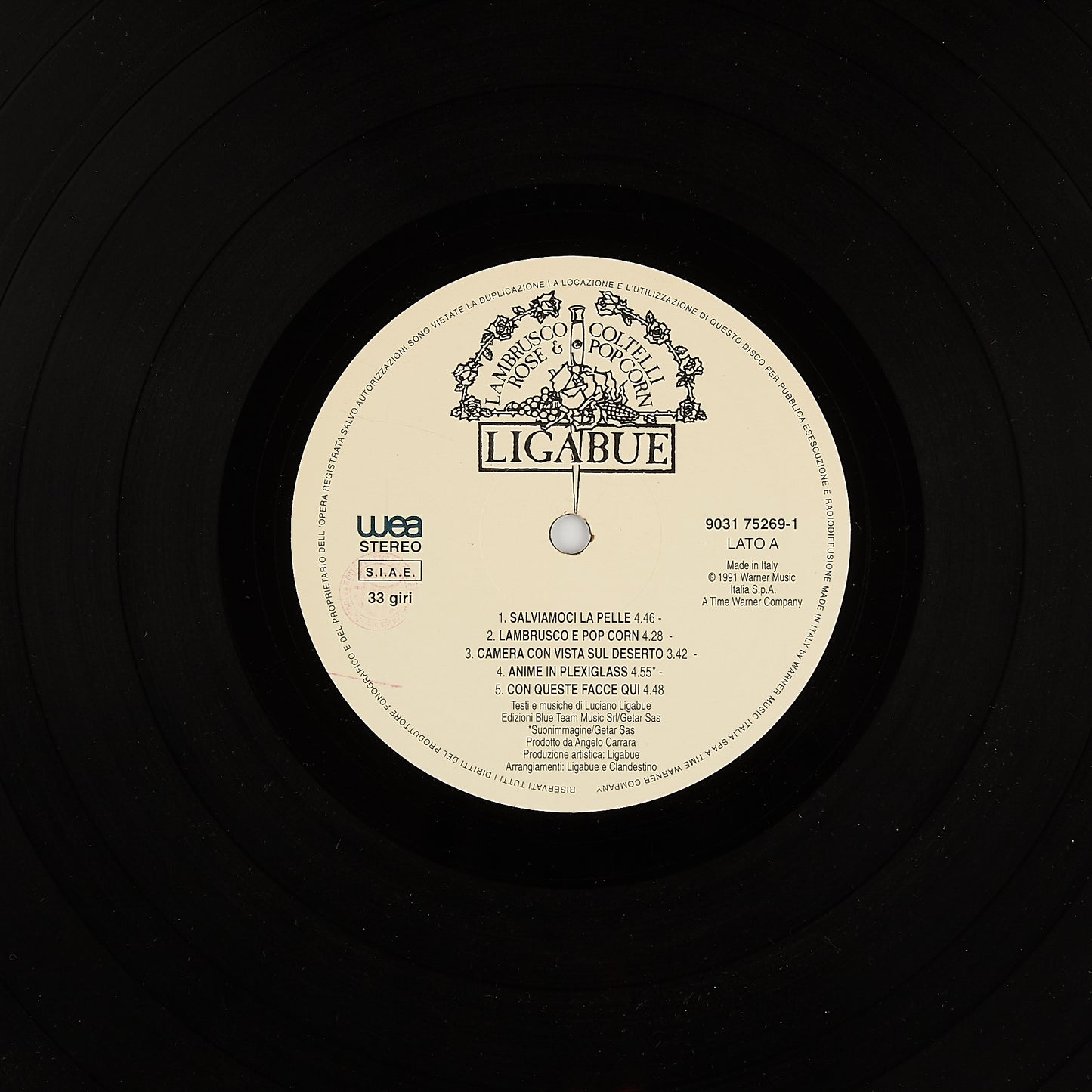 Ligabue - Lambrusco coltelli rose & pop corn - LP + Libretto - Originale 1991