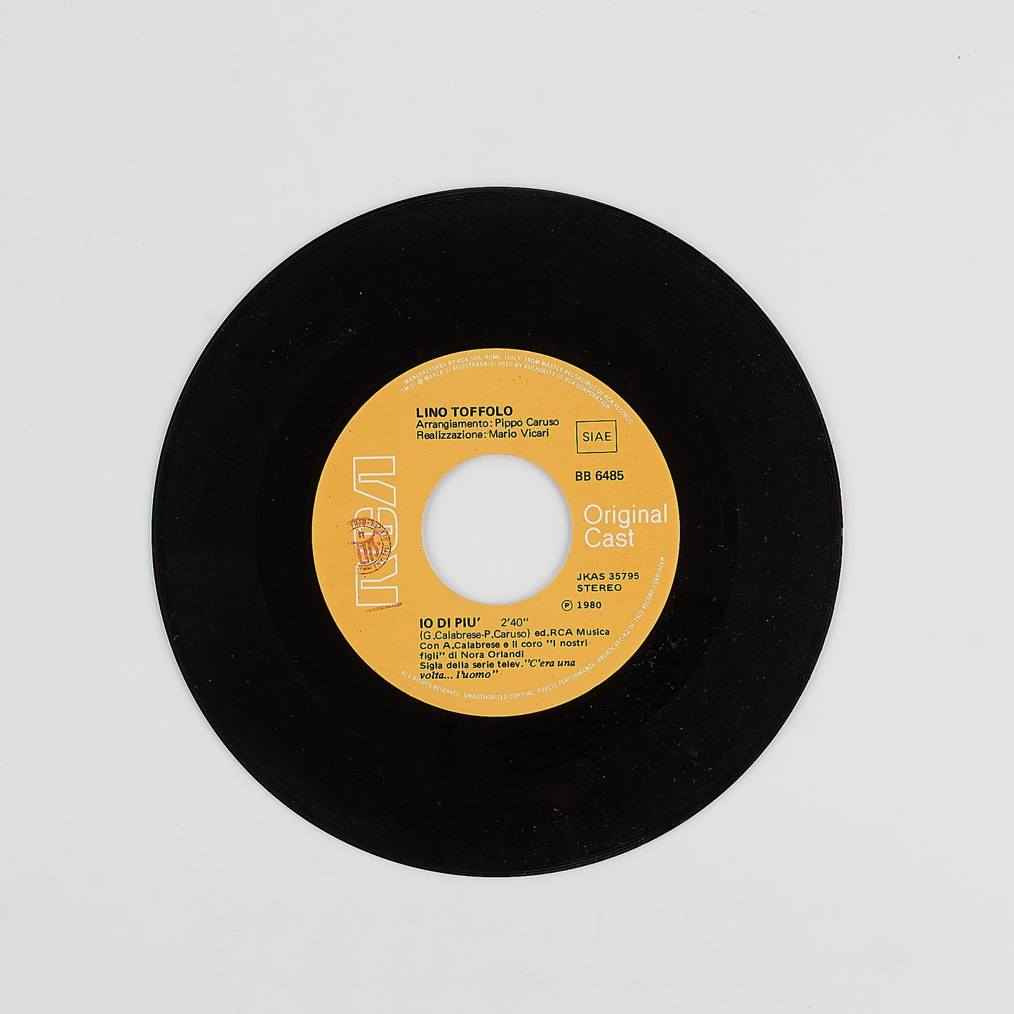 Lino Toffolo - Io, soltanto io - 7' EP. RCA 1980 - 45 giri EP.- COLONNA SONORA
