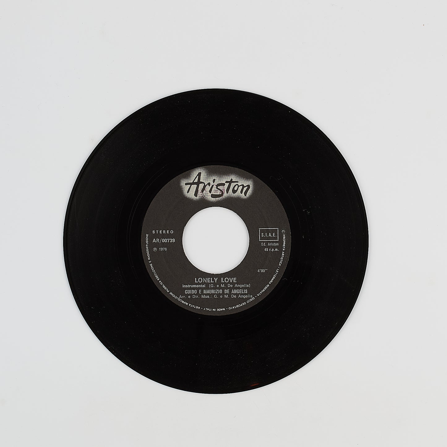 Guido e Maurizio De Angelis - Inhibition - 7' EP. Ariston 1976 - 45 giri - COLONNA SONORA