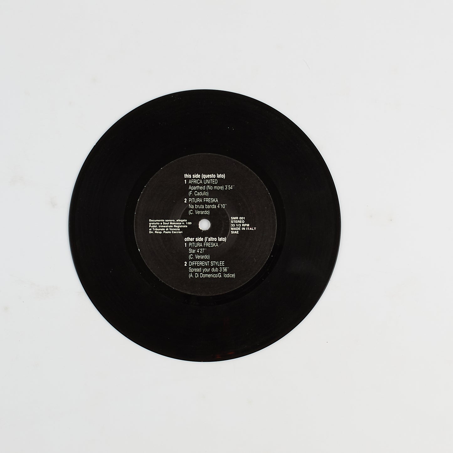 Africa United, Pitura Freska - Apartheid. Na bruta banda. - 7' EP. 1989 - SOUL MAKOSSA
