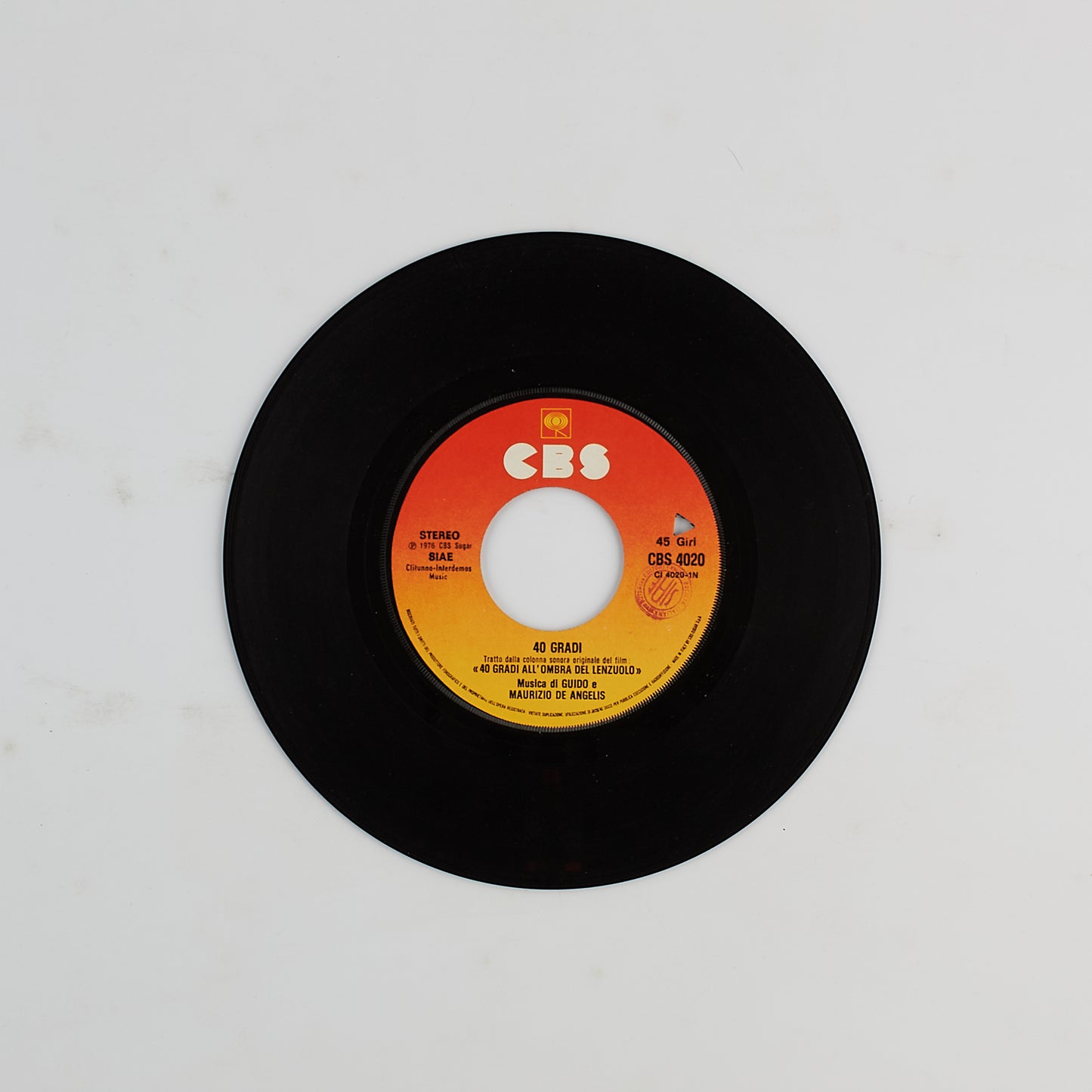 Guido e Maurizio De Angelis - 40 gradi all'ombra del lenzuolo - 7' EP. CBS 1976 - OST