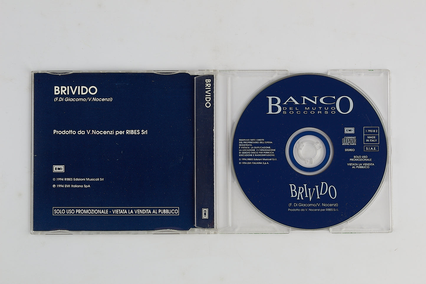 Banco del Mutuo Soccorso - Brivido - CD SINGLE PROMO - Emi 1994 - PROGRESSIVE