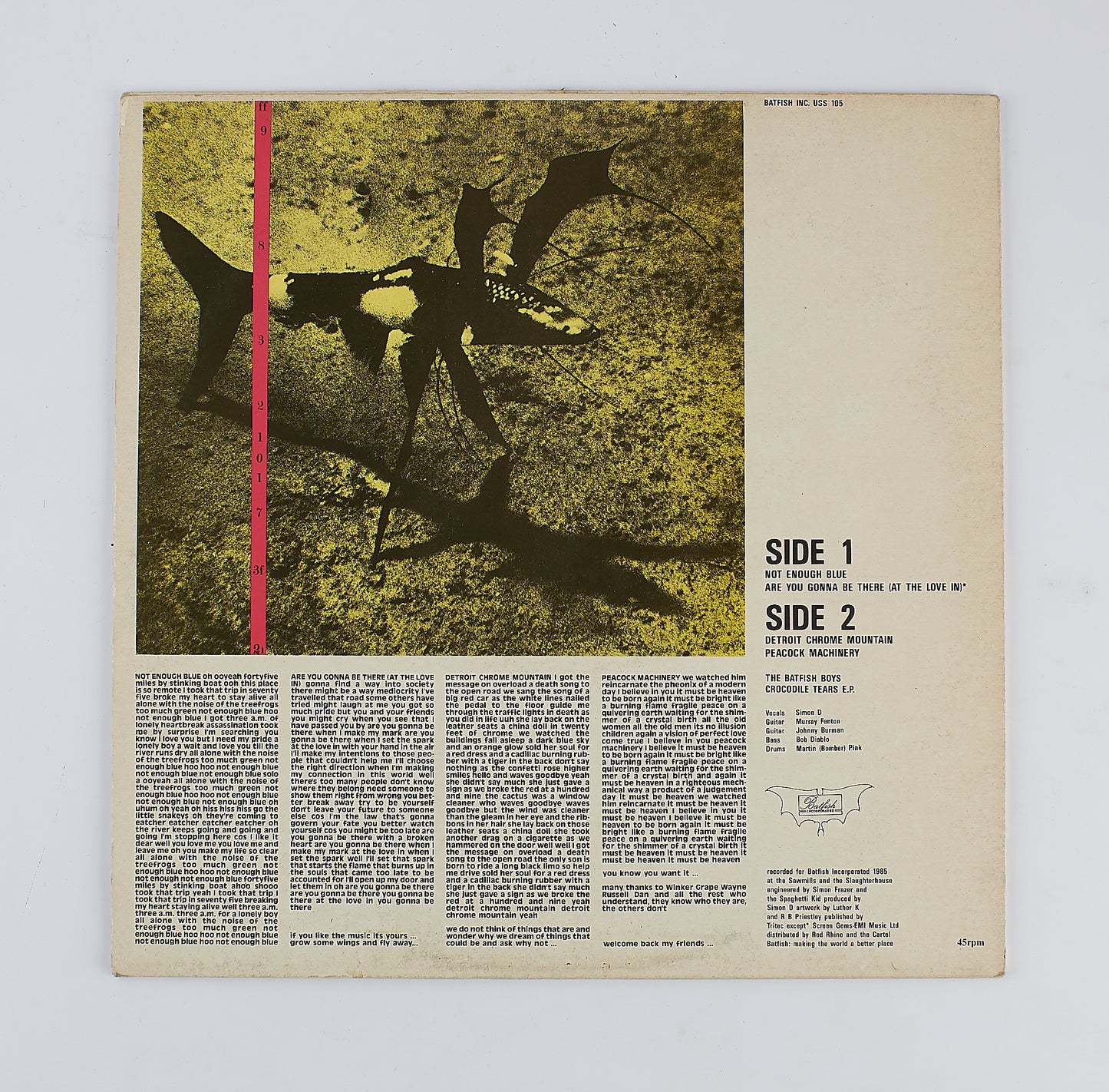 The Batfish Boys - Crocodile tears - Batfish Incorporated 1985 - Vinile 12' Hard Rock