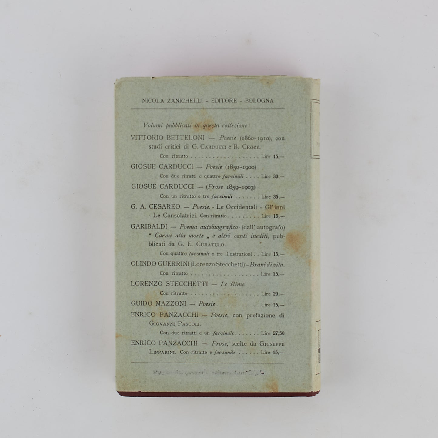 Enrico Panzacchi - Poesie - 1925 - Zanichelli - Prefazione Giovanni Pascoli