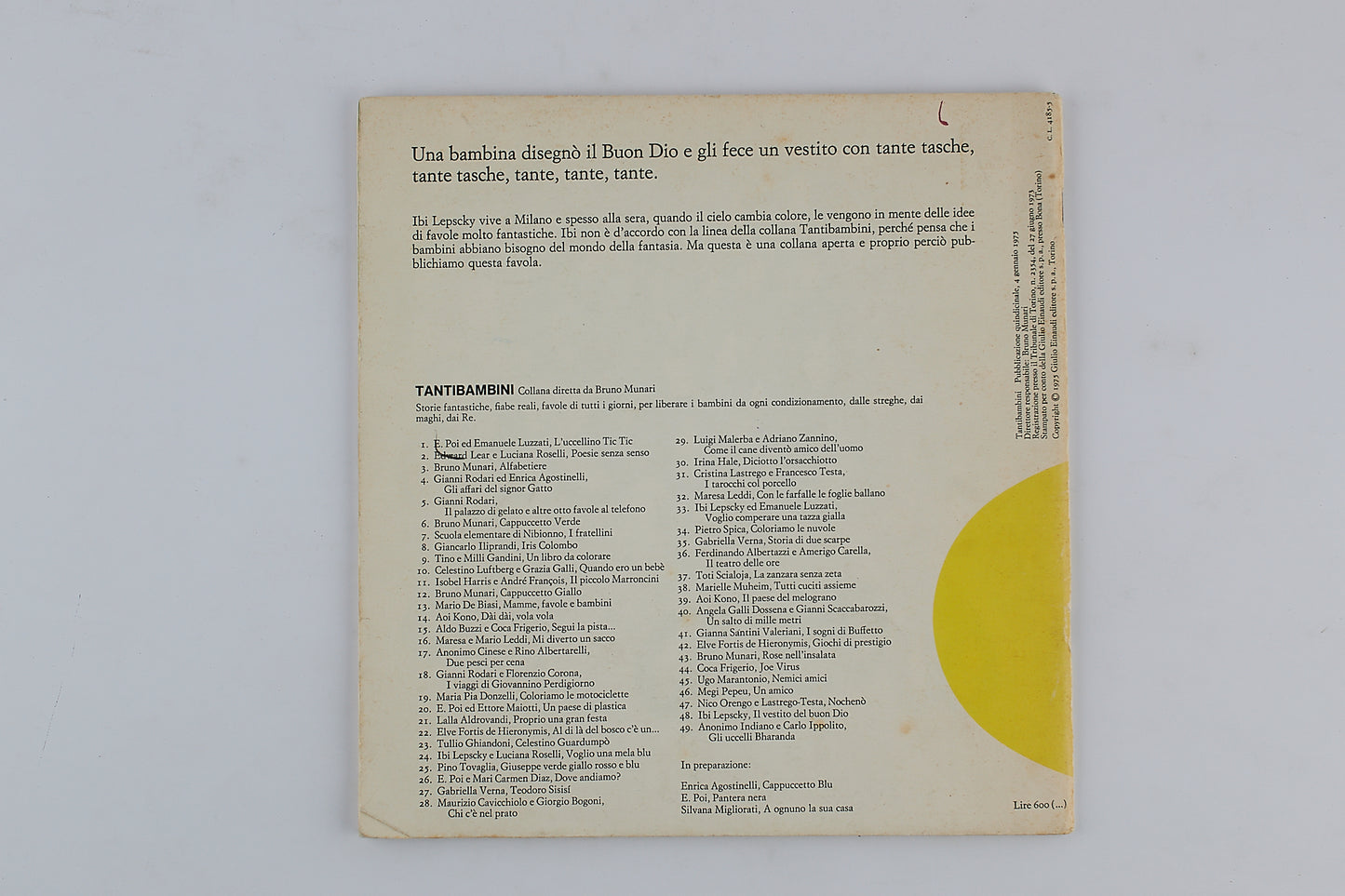 Ibi Lepscky - Il vestito del buon Dio - 1^ Ed 1975 - Einaudi