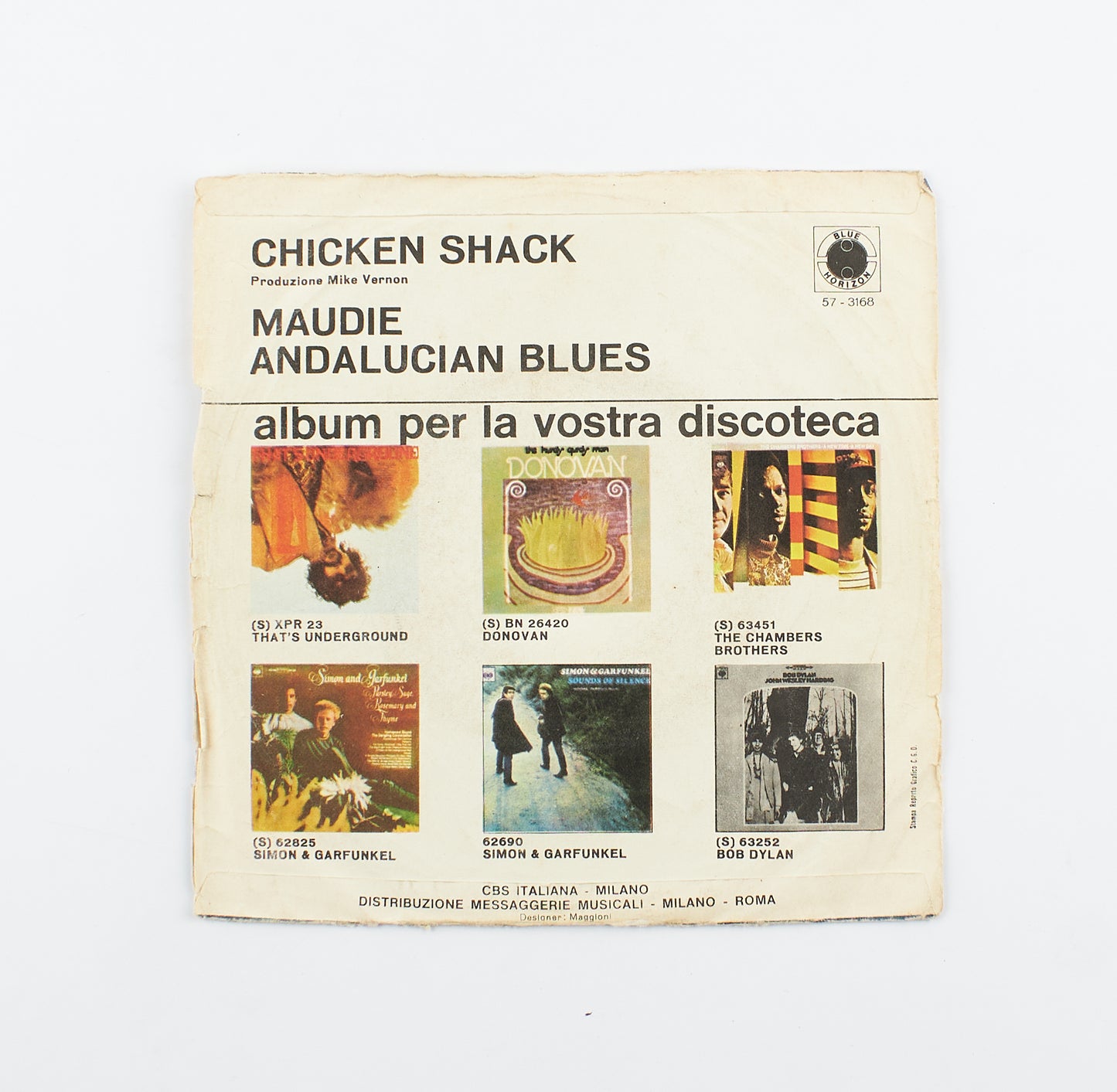 Chicken Shack - Maudie / Andalucian blues - Blue Horizon - 1970 - 45 giri - rock blues