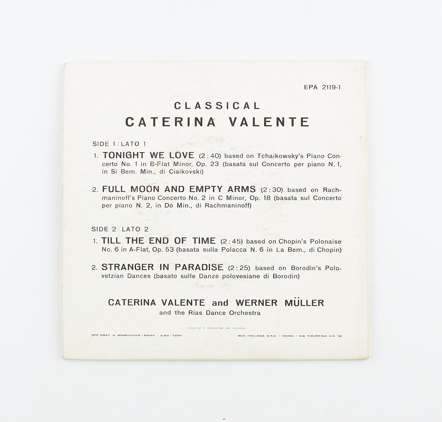 Caterina Valente - Classical - Decca - 1963 - 45 giri - cantanti internazionali