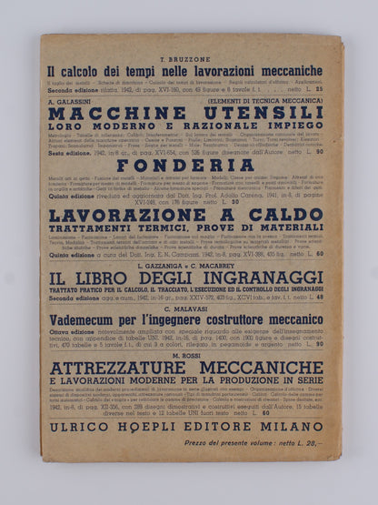 Filippo Alberto Isnardi - Formazione del truciolo meccanico - Hoepli 1942