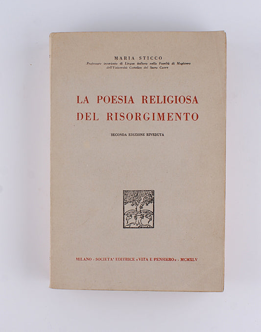 La poesia religiosa del Risorgimento - Maria Sticco 1945