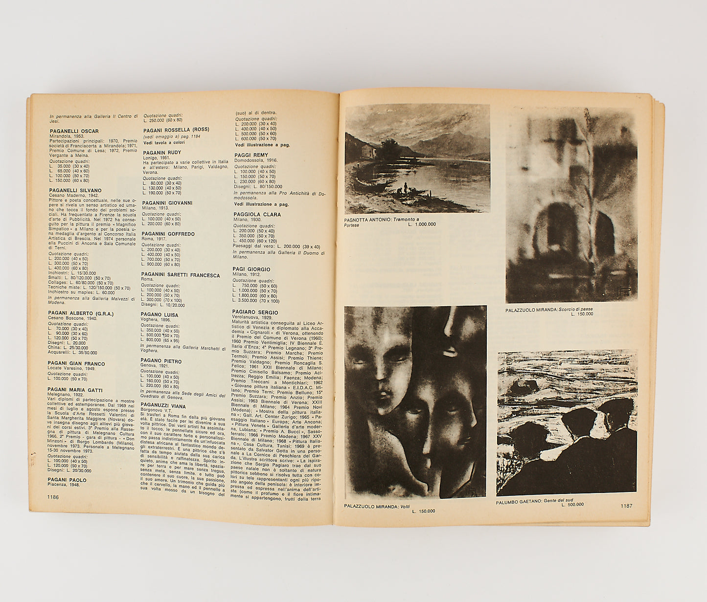 G. Falossi - Pittori e pittura contemporanea - Catalogo delle quotazioni degli artisti italiani 1976