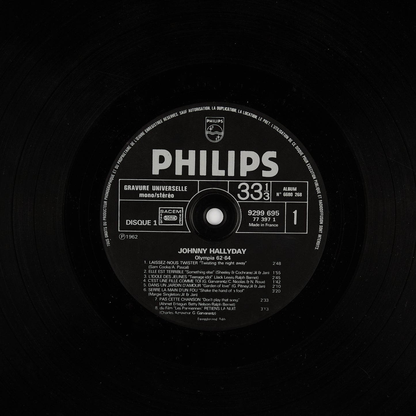 Johnny Hallyday - Olympia 62 - Philips 1964 - 2 LP Gatefold
