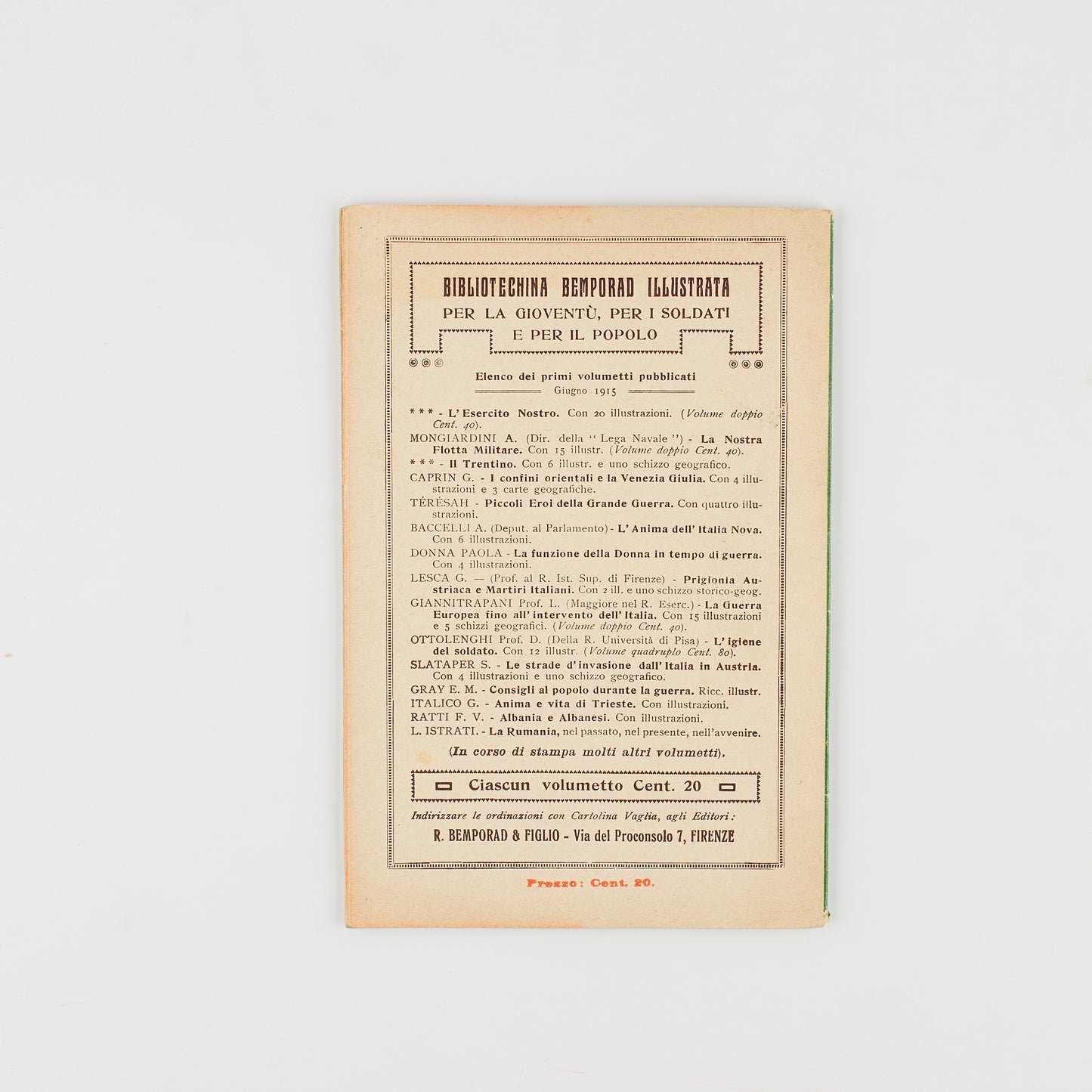 F.V. Ratti - Albania e vita albanese - Bibliotechina illustrata Bemporad 1915