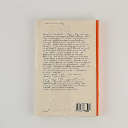 Frances A. Yates - L'arte della memoria - Ed. Einaudi - LIBRO SIGILLATO
